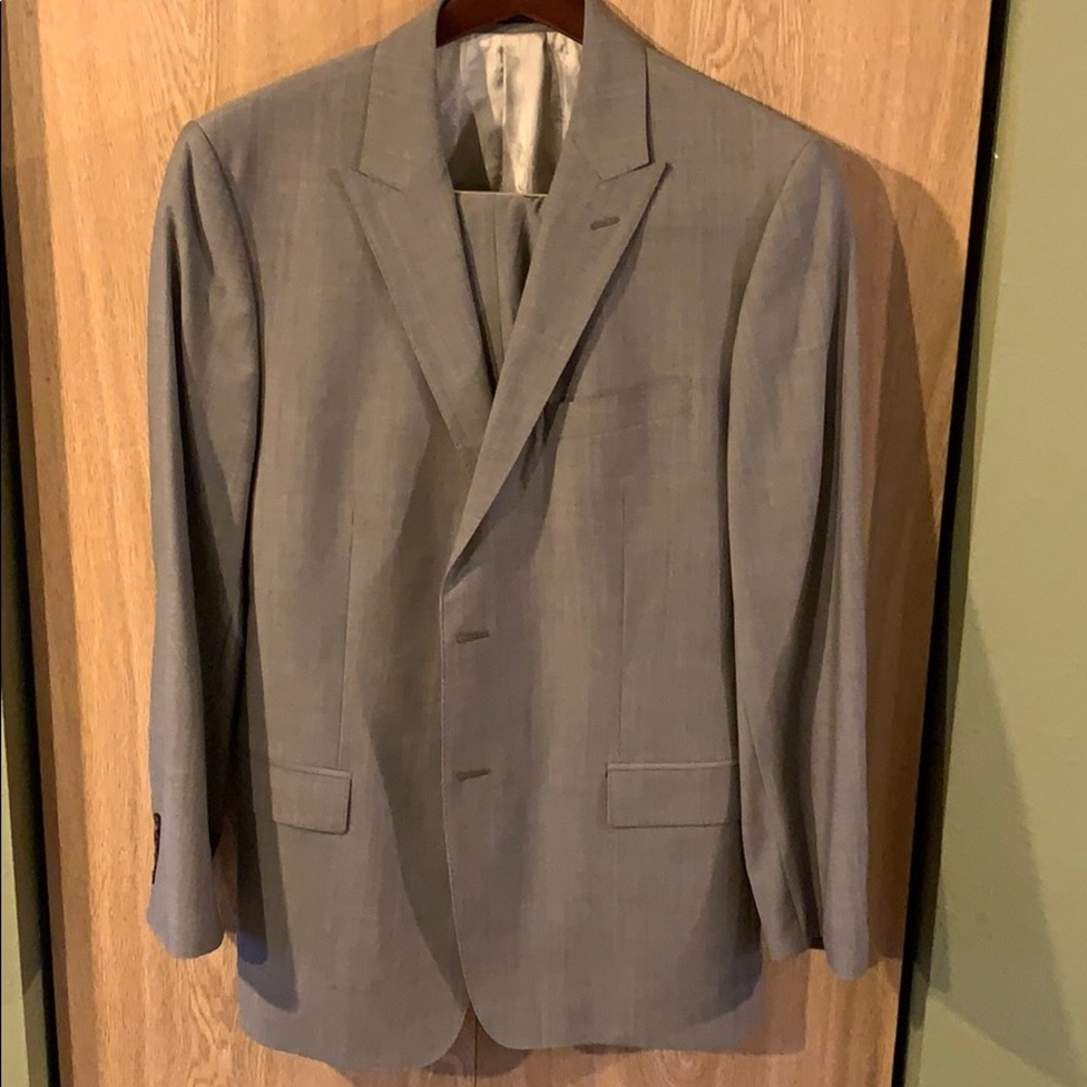 Men’s beige Versace suit custom made